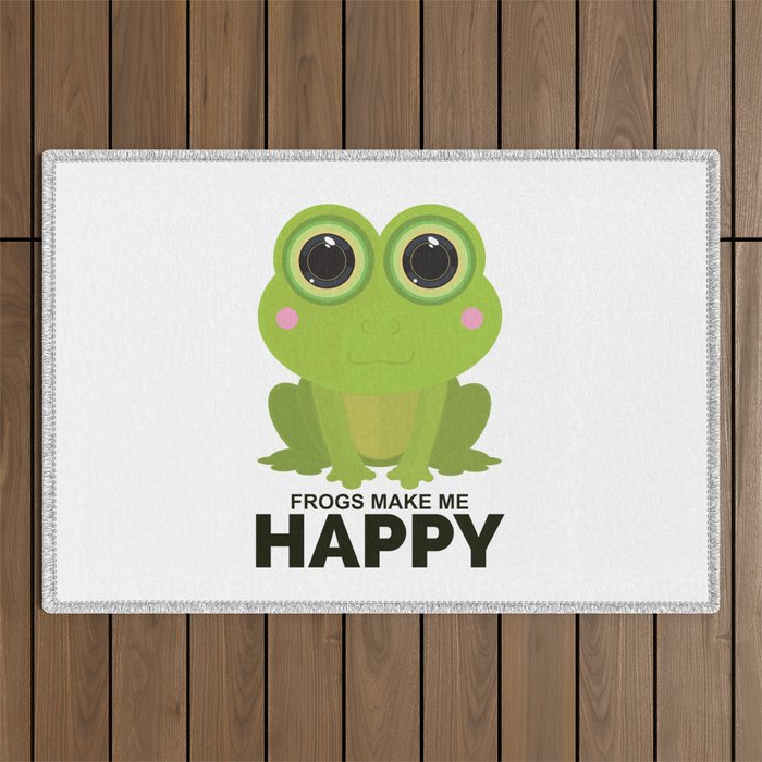 Frogs Make Me Happy Outdoor Rug