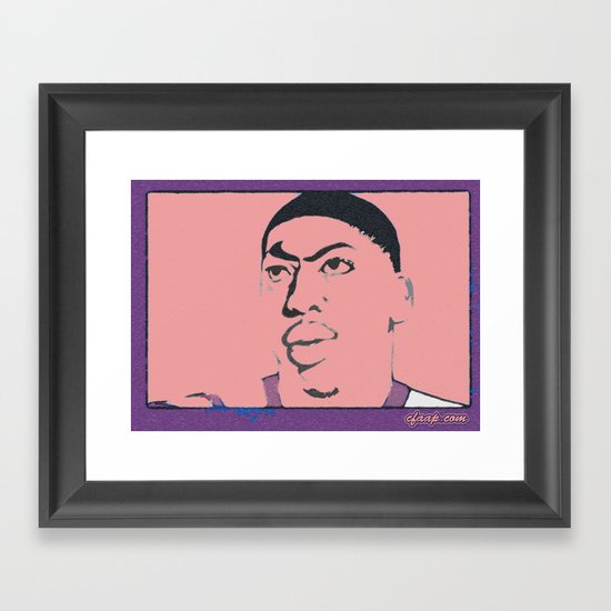 Anthony Davis Nike Swoosh Unibrow Red Framed Art Print