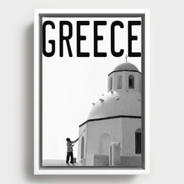 Greece, Santorini, Greek Orthodox Chapel Framed Canvas