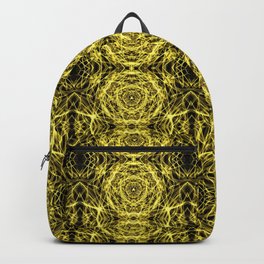 Liquid Light Series 36 ~ Yellow Abstract Fractal Pattern Backpack