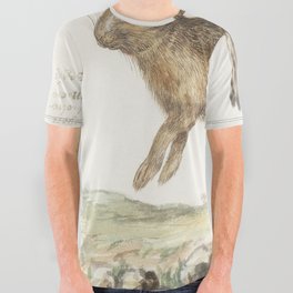 Hare, Lepus Europaeus All Over Graphic Tee