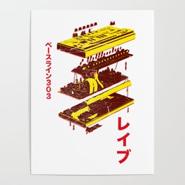 Acid Synth - Analog Japanese Synthesizer 303 design Poster