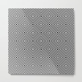 Op-Art Black And White Trippy Psychedelic Pattern 5 Metal Print