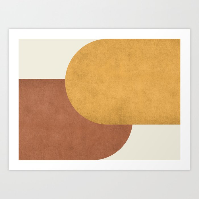 Halfmoon Colorblock - Gold Brown Art Print