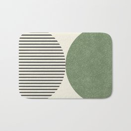 Semicircle Stripes - Green Bath Mat | Shape, Minimalist, Simple, Mid Centurymodern, Minimal, Aesthetic, Abstract, Green, Lineart, Graphicdesign 