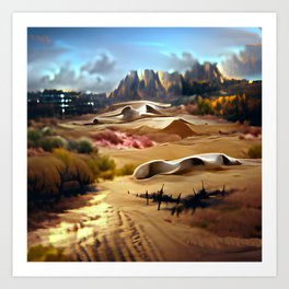 Desert City Oasis | Hi-Res Digital Art Art Print
