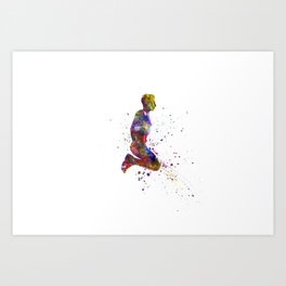 Fitness in watercolor Art Print