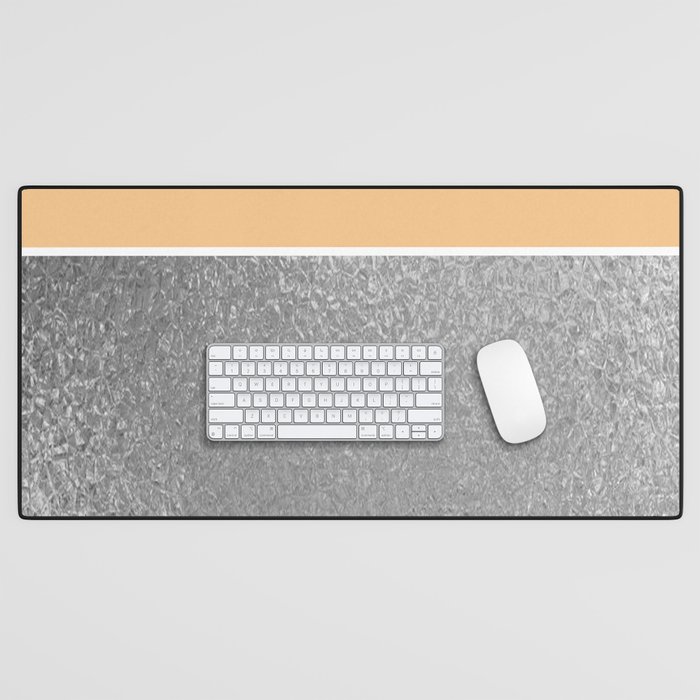 Color Brite: Peach + Silver Desk Mat