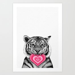Tiger Love Bomb Art Print