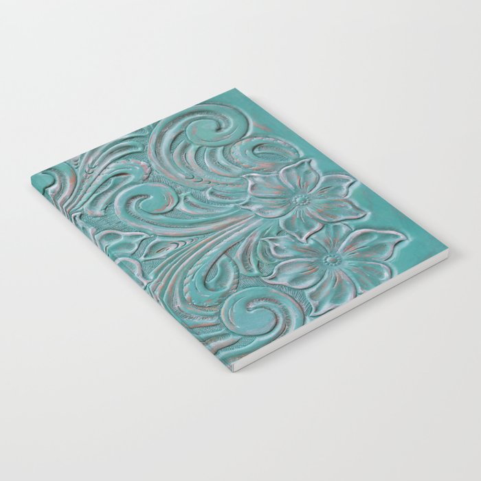 Turquoise western floral tooling Notebook