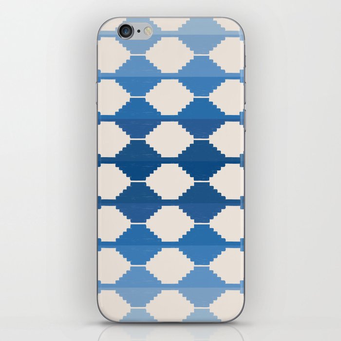 Ombre Blue Ethnic Kilim Pattern iPhone Skin