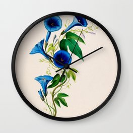Celestine (blue bindweed) from "Flore d’Amérique" by Étienne Denisse, 1840s Wall Clock