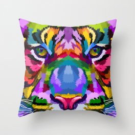 Colorful tiger Throw Pillow