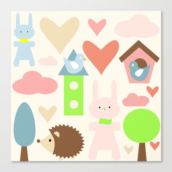 Bunny fun land Canvas Print