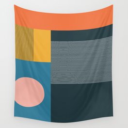 untitled 2 - blocks, lines & circle Wall Tapestry