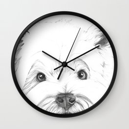 West Highland White Terrier, Westie Portrait, Cute dog Wall Clock