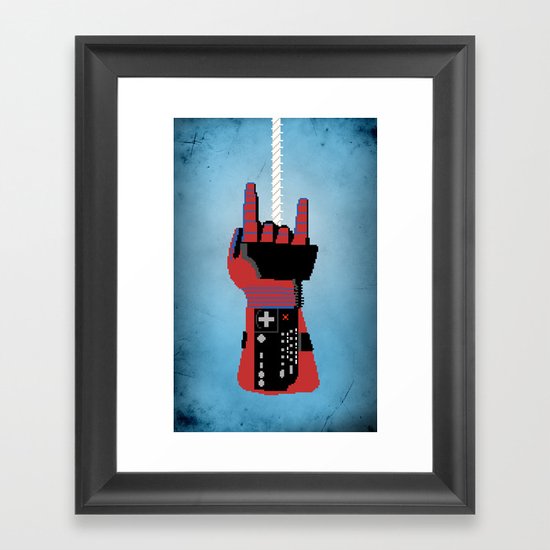 Power Glove Love: Spider-Man Framed Art Print