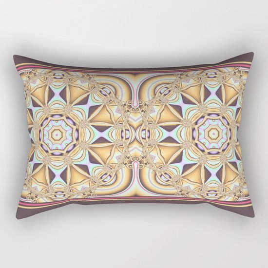 Elegant golden geometric kaleidoscope Rectangular Pillow