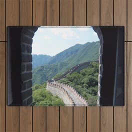 China Photography - Great Wall Of China Seen From Inside A Tower Outdoor Rug