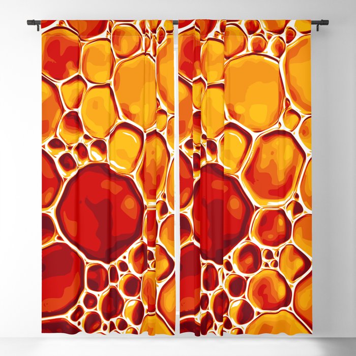Orange Oil Abstract Bubbles Blackout Curtain
