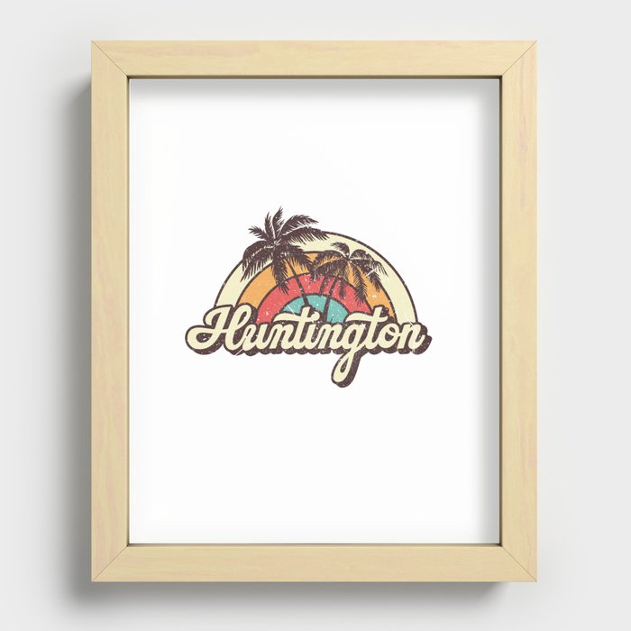 Huntington beach city Recessed Framed Print