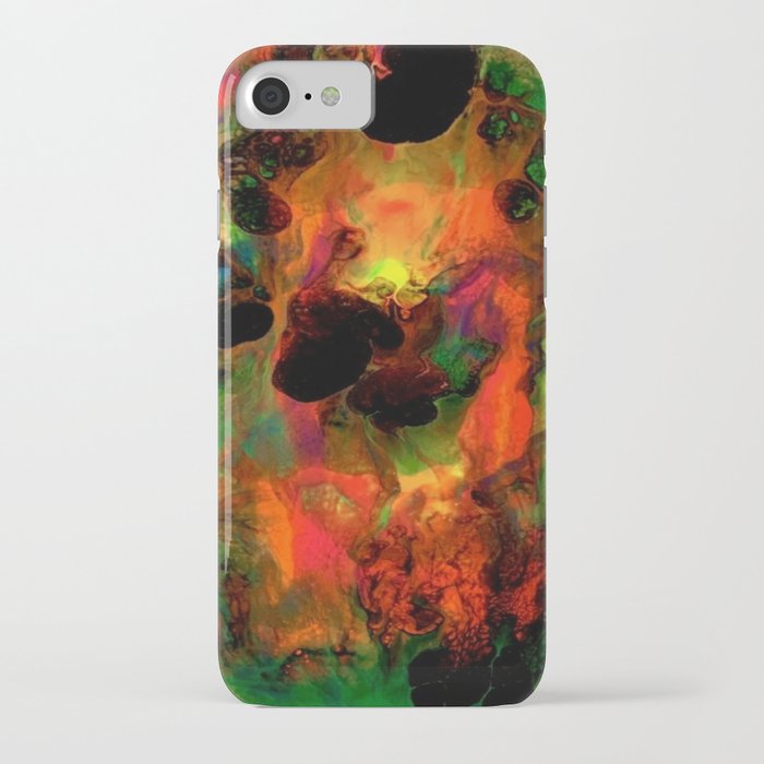 Fuego Fury Acrylic Fluid Art Paint Pour iPhone Case