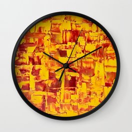 Kaley Wall Clock | Painting, Yellowandred, Fineart, Nature, Beautiful, Modern, Cool, Abstract, Christmas, Love 