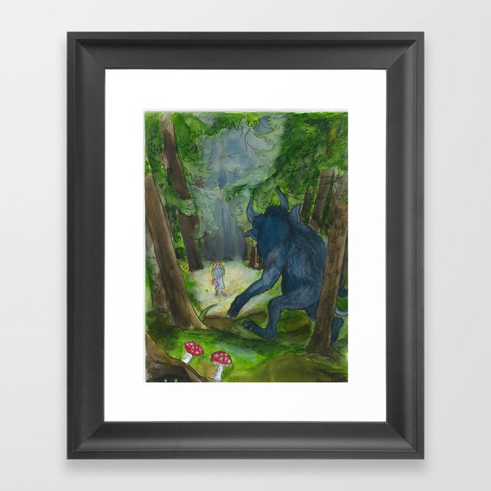 Forest Encounter Framed Art Print