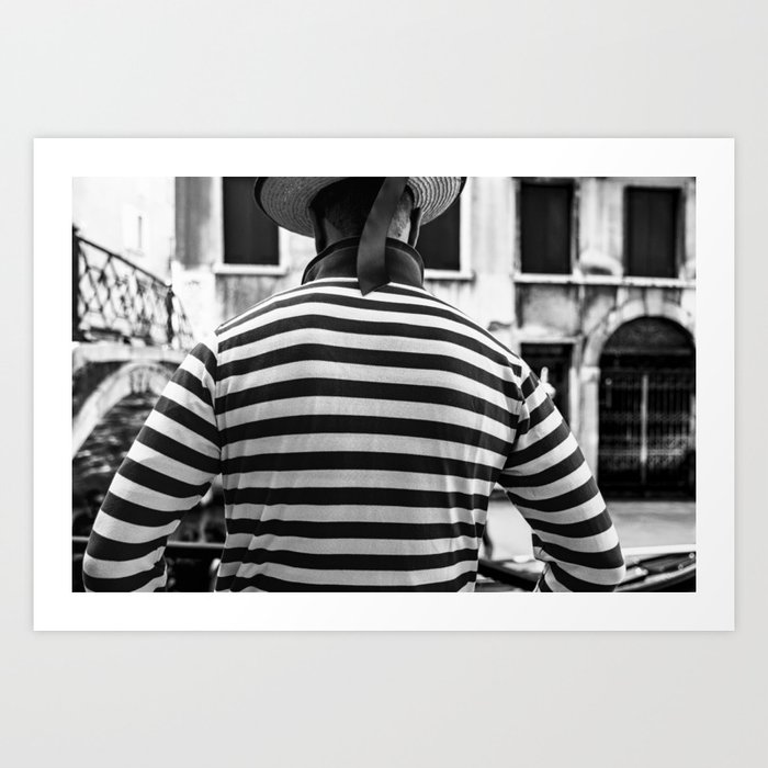 Venice black and white street photography Art Print