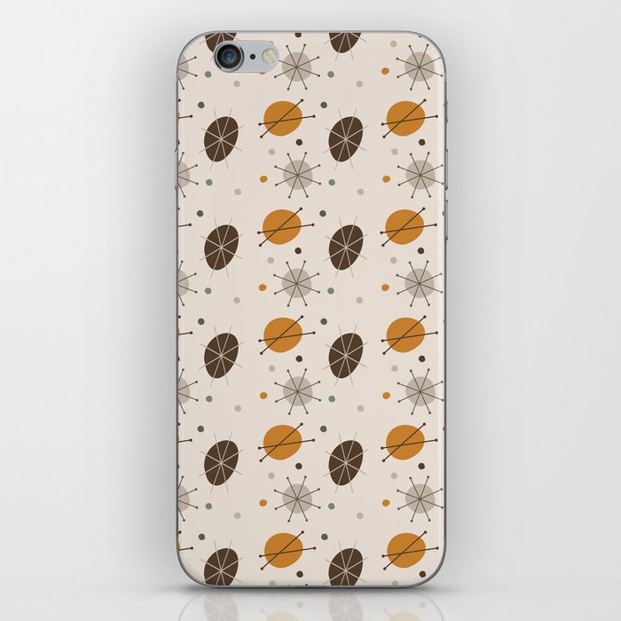Orange, Brown and Tan Mid Century Abstract Shapes 24 iPhone Skin