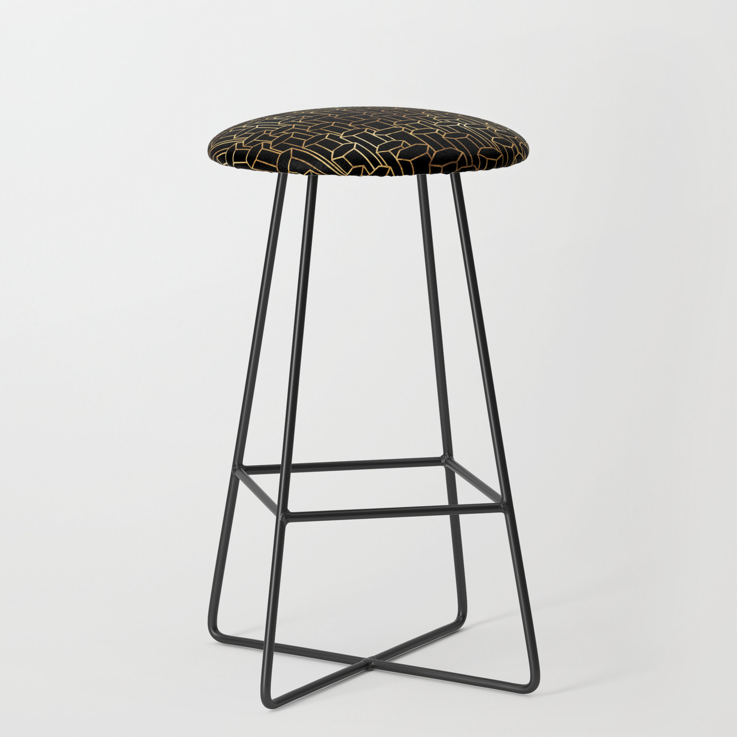 Hexagonal Columns Black Gold Bar Stool By Wellingtonboot Hexagonal Columns Black Gold Bar Stool By Wellingtonboot