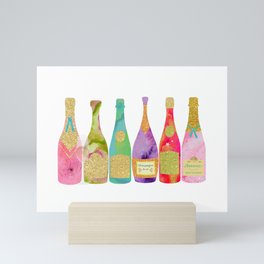 Champagne Bottle Parade Mini Art Print
