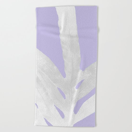 Green Fern on Lavender Inverted Beach Towel