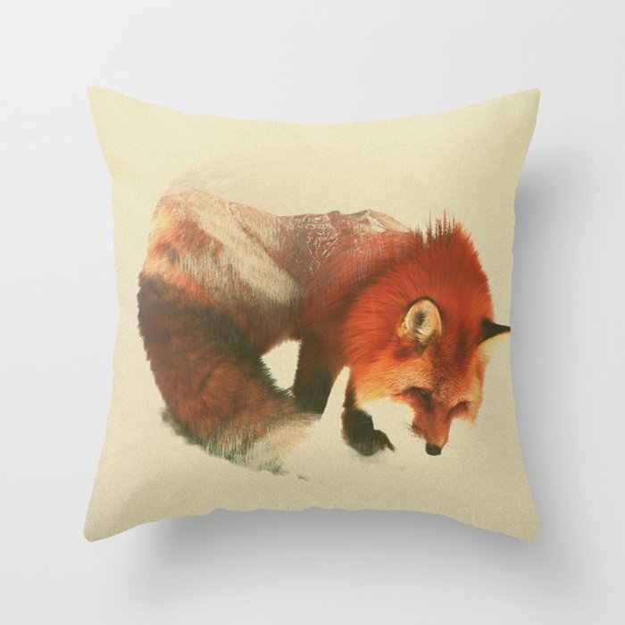 Snow Fox Throw Pillow