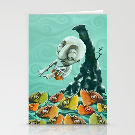 Take a Risk! - Piranhas Stationery Cards