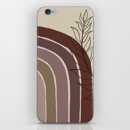 Stem & Rainbow || Neutral Colour Mid-Century Modern Art Print iPhone Skin