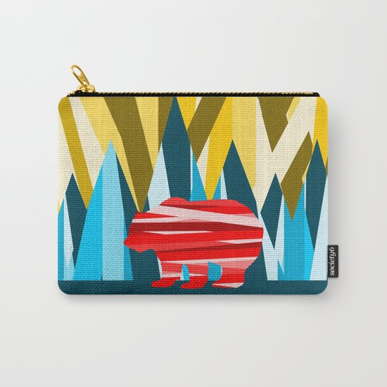Abstract lines Bear Carry-All Pouch
