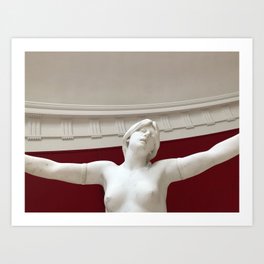 Scarlet and Marble  Art Print