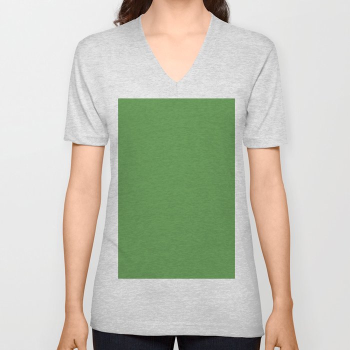 Green Fluid V Neck T Shirt