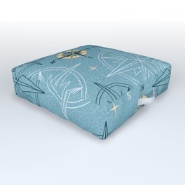 Travel by Compass - Nautical Blue Outdoor Floor Cushion