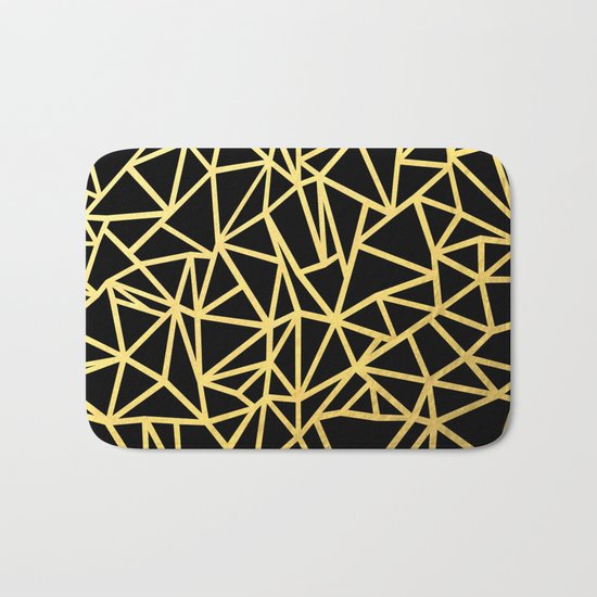 Abstract Outline Thick Gold Bath Mat