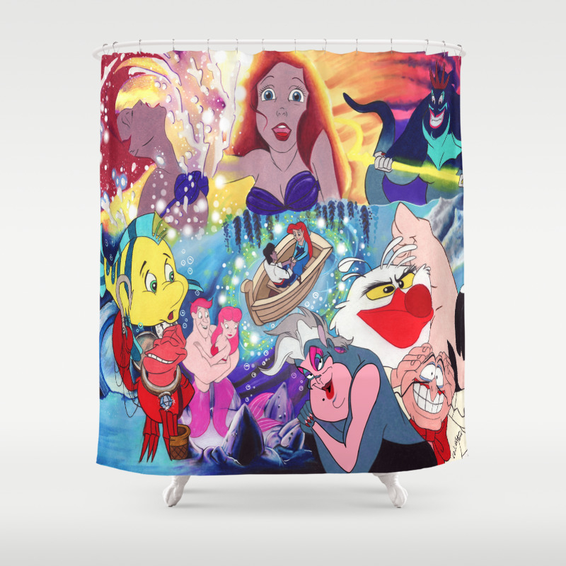 The Little Mermaid Collage Shower Curtain By Artbywilliam Society6