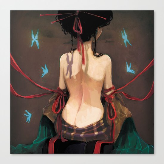 Geisha de dos. Canvas Print