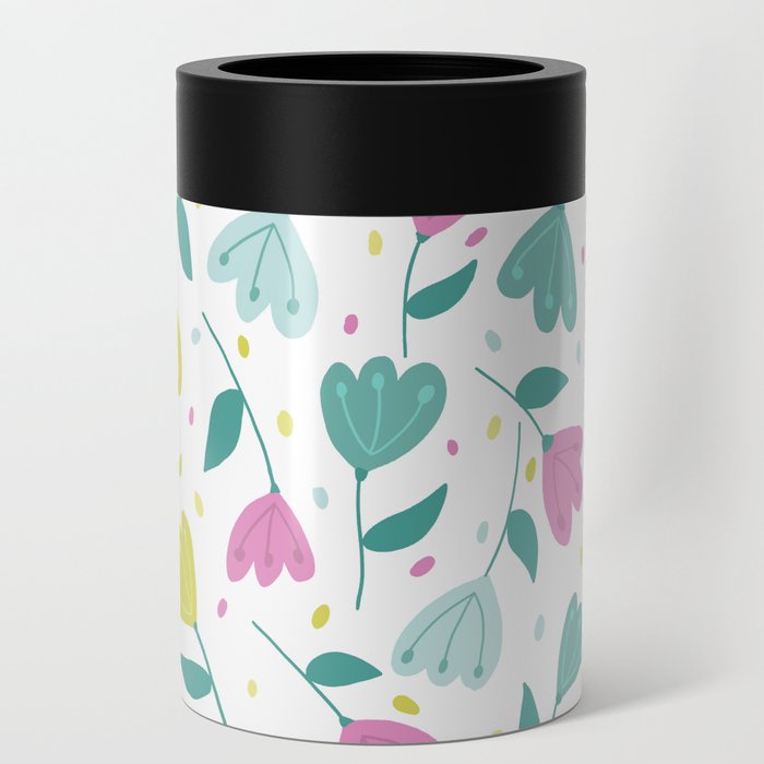 double tulips pink yellow green  Can Cooler
