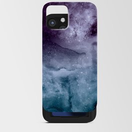 Watercolor and nebula abstract design iPhone Card Case