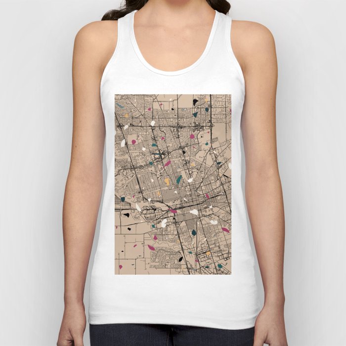 Stockton USA - Artistic City Map Tank Top
