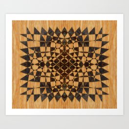 Marquetry style Art Print | Marquetry, Artistic, Abstract, Illusion, Ornament, Optical, Geometric, Graphicdesign, Symmetry, Digital 