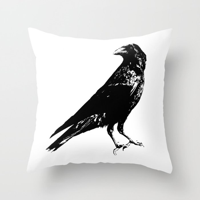 Lone Raven Throw Pillow