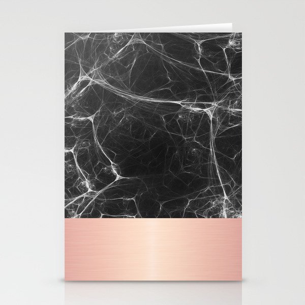Black Marble and Pink  Stationery Cards