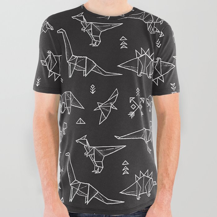 Origami dinosaur All Over Graphic Tee